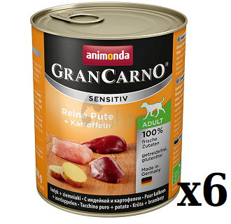 Animonda Dog GranCarno Sensitiv Adult Reine Pute und Kartoffeln 6x800g