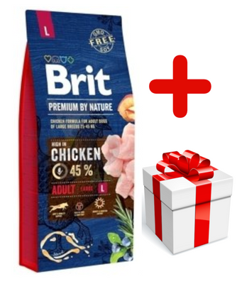 BRIT Premium By Nature Adult L 15kg + Überraschung für den Hund