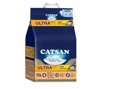 CATSAN Ultra Plus 15l - klumpende Katzenstreu + Trixie Streulöffel leicht -3% billiger