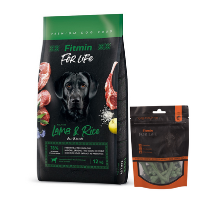 FITMIN dog For Life Lamb & Rice 12 kg + Fitmin 70g GRATIS!