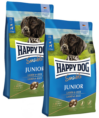 HAPPY DOG Sensible Junior, Trockenfutter, Lamm/Reis,  2 x 10 kg