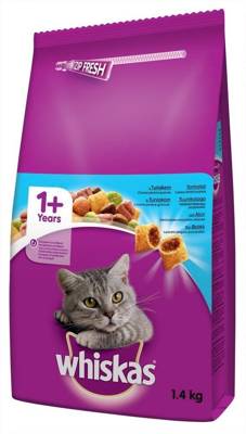 WHISKAS Adult 1.4kg - Katzentrockenfutter mit Thunfisch und Gemüse + GIMBORN Gim Cat Paste Multi-Vitamin Duo 50g -3% billiger!!!