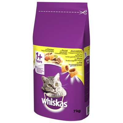 WHISKAS Adult 7kg - Katzentrockenfutter mit Huhn und Gemüse + GIMBORN Gim Cat Paste Multi-Vitamin 50g -3% billiger!!!