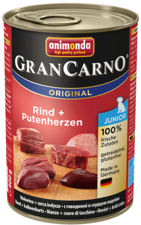 Animonda Dog GranCarno Junior Rind und Putenherzen 12x400g 