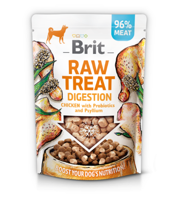 BRIT CARE Dog Raw Treat Digestion Chicken with Probiotics and Psyllium 40g