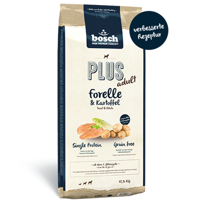 Bosch Plus Forelle und Kartoffeln 12,5 kg+Überraschung für den Hund