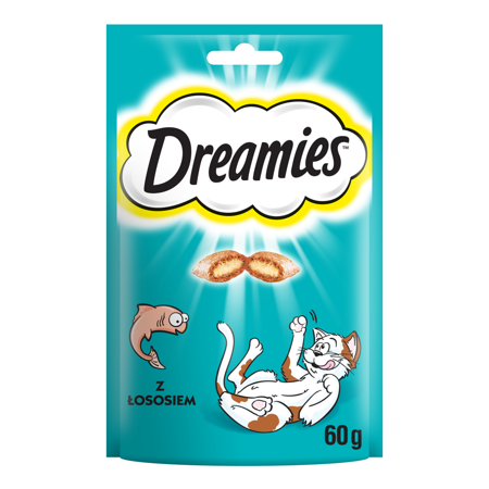 DREAMIES 60g - eine Delikatesse für eine Katze mit leckerem Lachs