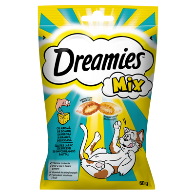 DREAMIES MIX 60 g - Katzenleckerli mit Käse- und Lachsgeschmack