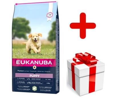 EUKANUBA Puppy&Junior Lamb&Rice Large Breeds 12kg+Überraschung für den Hund