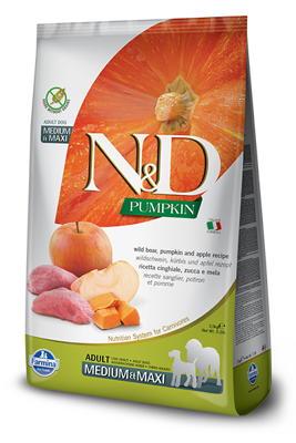 Farmina N&D Pumpkin Grain Free canine BOAR AND APPLE ADULT MEDIUM & MAXI 2,5kg