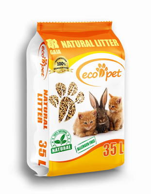 Gaja Eco-Pet Katzenstreu und Einstreu aus Holz für Kleintiere 35L