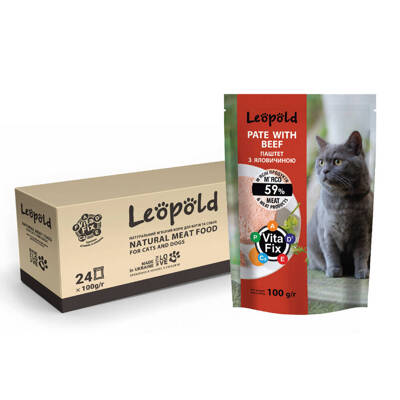 Leopold Fleischpastete mit Rindfleisch für Katzen 24x100g 