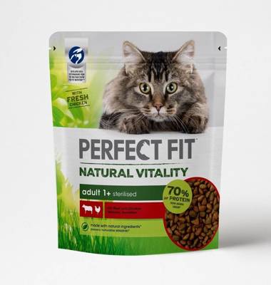 PERFECT FIT™ Natural Vitality 1+ mit Rindfleisch und Huhn 650 g - Trockenfutter für ausgewachsene Katzen