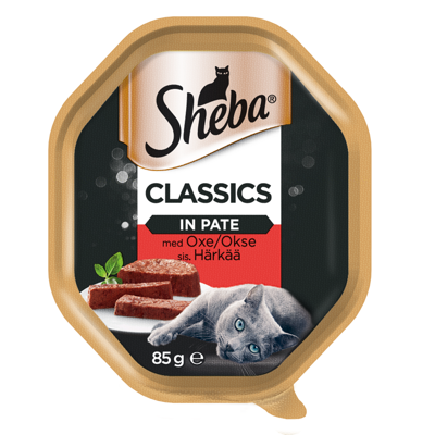 SHEBA® Classics 22x85g mit Rindfleisch - Katzennassfutter in Pastete