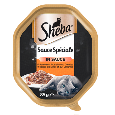 SHEBA® Sauce Speciale 22x85g mit Pute und Gemüse - Nassfutter in Sauce
