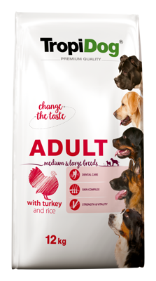 TROPIDOG Premium Adult - medium & large breeds with turkey & rice