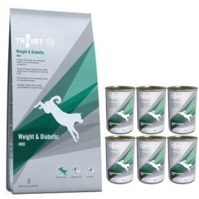 TROVET WRD Weight & Diabetic (für Hunde) 12,5 kg + Weight & Diabetic 6x400g