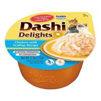 Inaba DASHI Ergänzungsfuttermittel für Katzen - Brühe mit Huhn und Jakobsmuschelgeschmack 70 g 