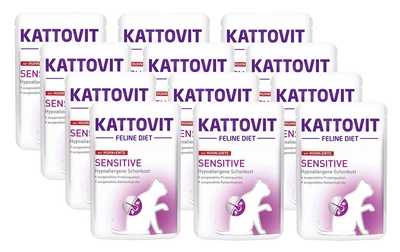 Kattovit Sensitive Huhn+Ente 12x85g-Beutel