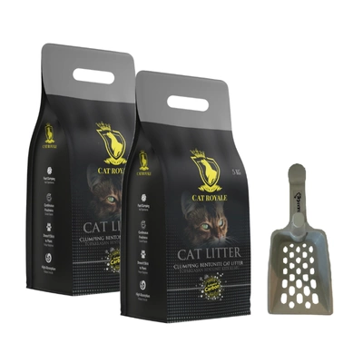 Cat Royale Activated Carbon Bentonitstreu 2x5kg + Schaufel für Streu GRATIS!