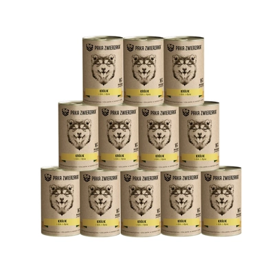 Paka Zwierzaka Kaninchen & Wildschwein mit Kürbis 12x400g + GRATIS!!!